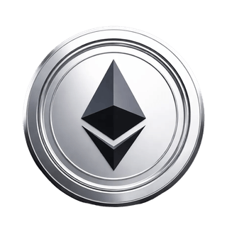 Ethereum ETH 暗号資産コインの浮遊するグラフィック素材